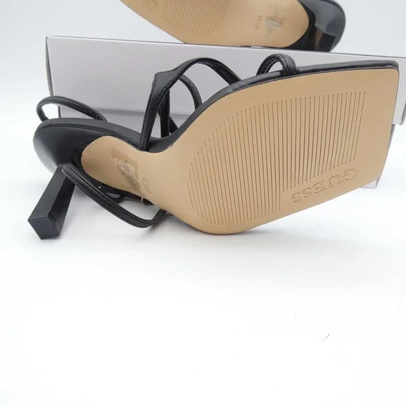 GUESS Leeba Black Strappy Square Toe Wrap Around High Heel Sandals 6.5M NEW - Picture 3 of 7